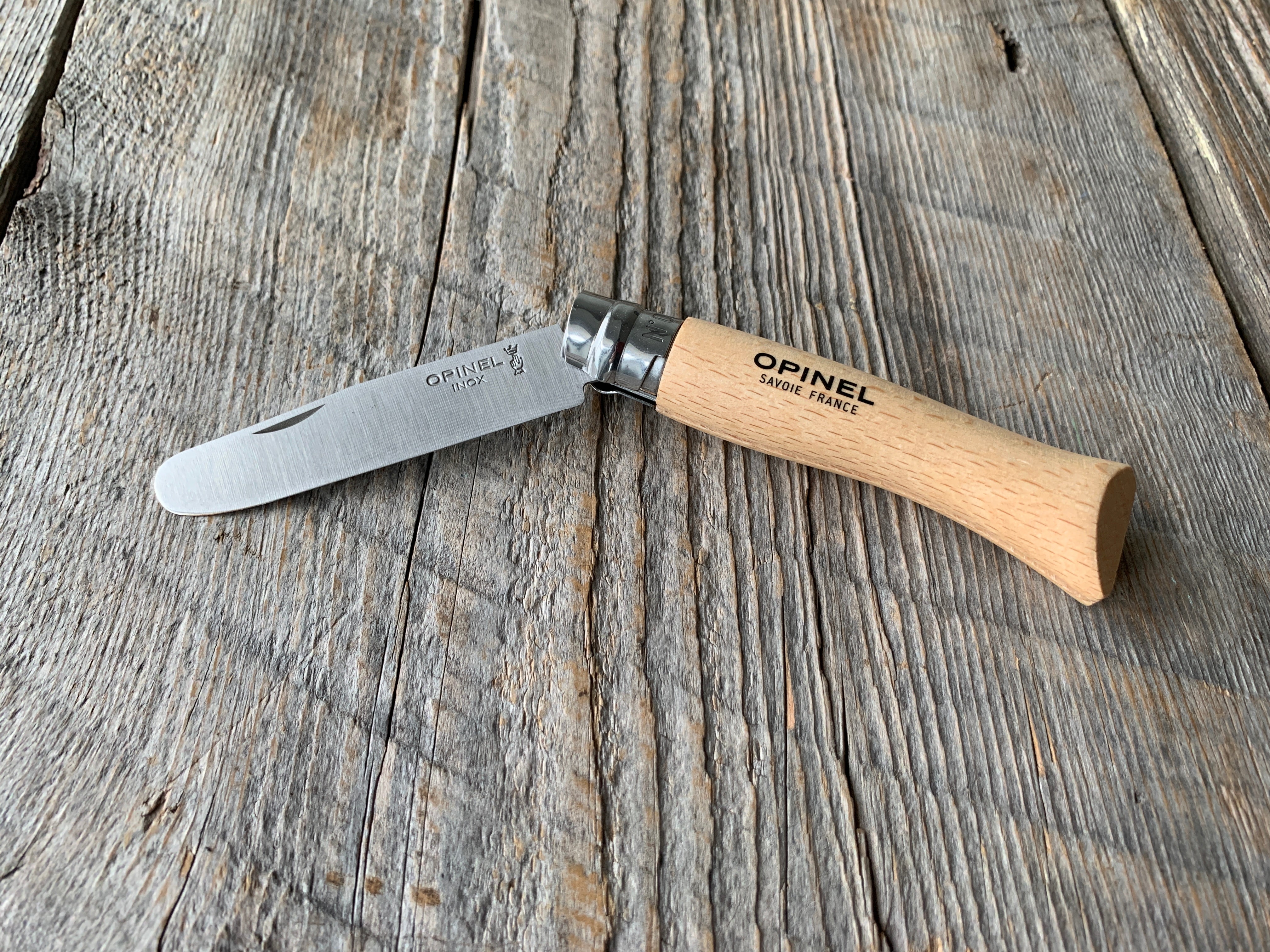 Opinel Natural Beechwood Round-tipped Knife